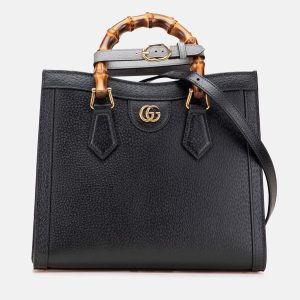 Gucci Black Small Leather Bamboo Diana Satchel, Satchels - Luxury Closet catalog