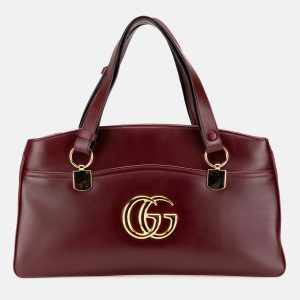 Gucci Burgundy Large Leather Arli Shoulder Bag, Shoulder Bags - Luxury Closet catalog