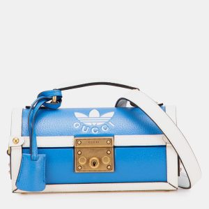 Gucci Blue/White Adidas Leather Golf Ball Case, Satchels - Luxury Closet catalog