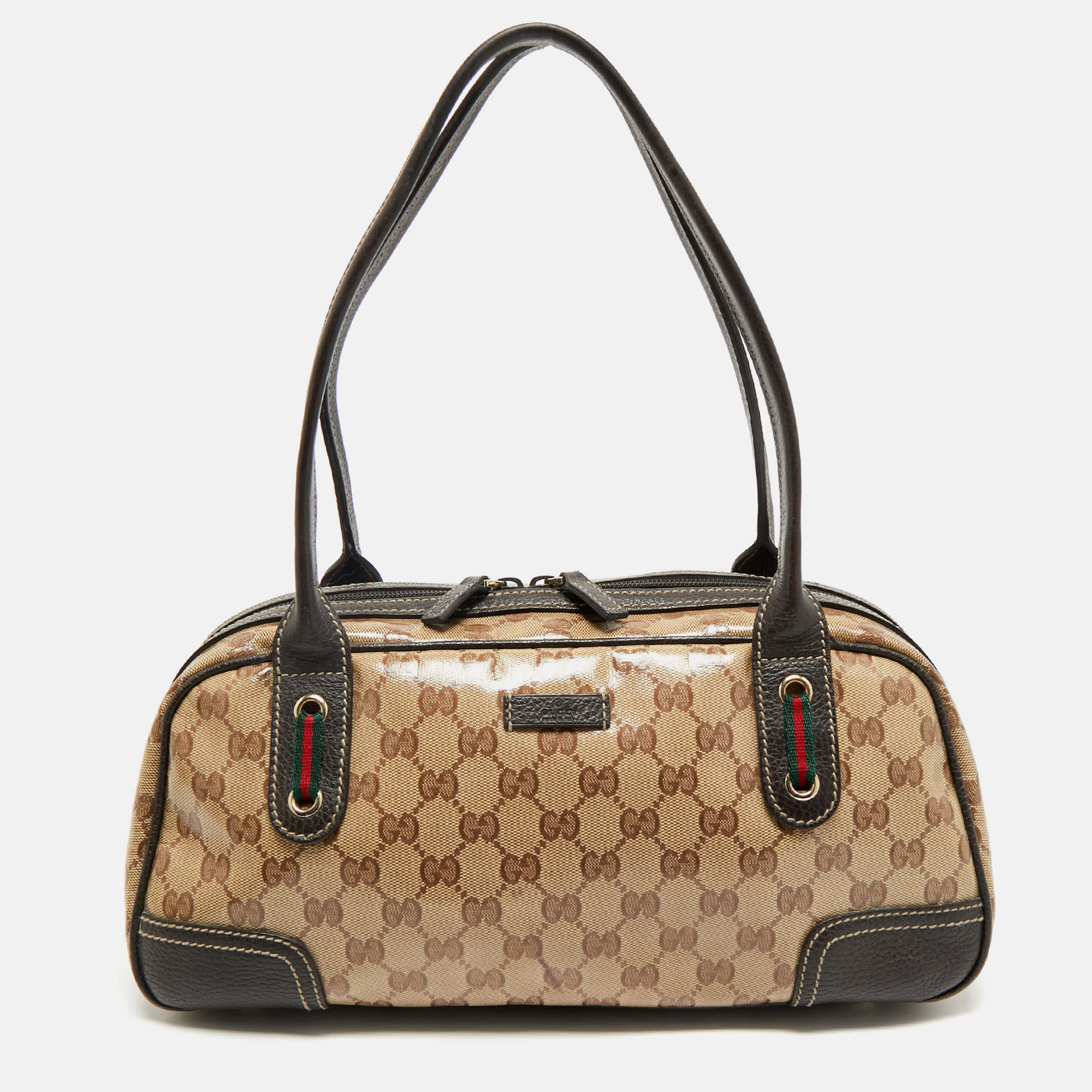 Gucci Beige/Brown GG Crystal Canvas and Leather Princy Boston Bag, Satchels - Luxury Closet catalog