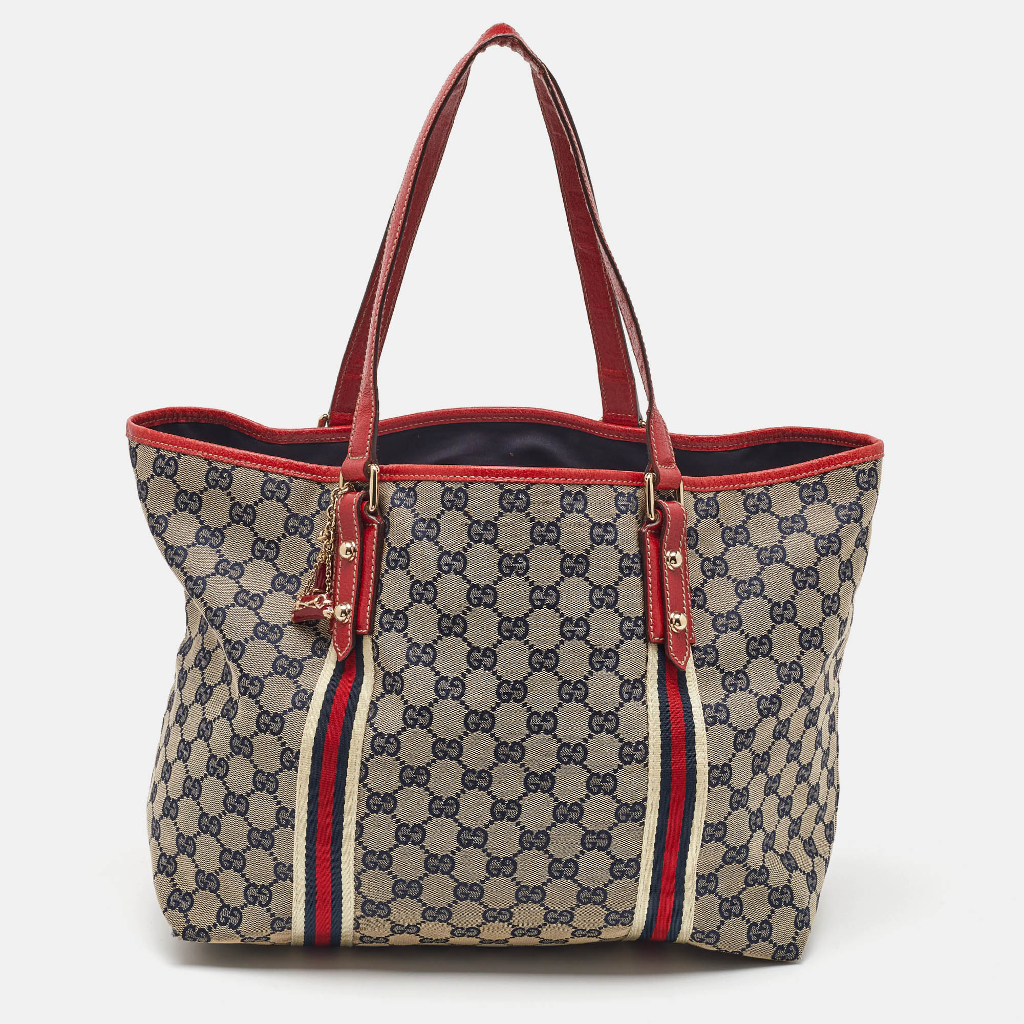 Gucci Beige/Red GG Canvas and Leather Jolicoeur Tote, Tote Handbags - Luxury Closet catalog