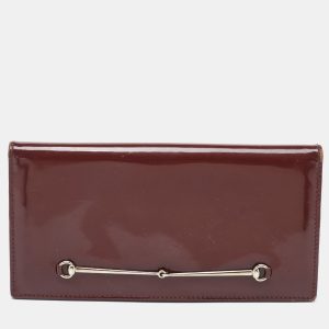 Gucci Brown Patent Leather Horsebit Slim Continental Wallet, Wallets & Money Clips - Luxury Closet catalog