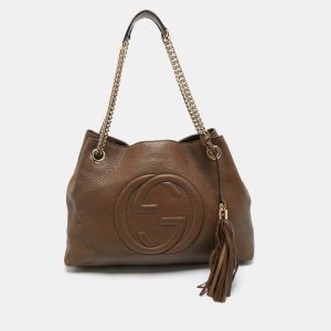 Gucci Brown Leather Medium Soho Chain Shoulder Bag, Shoulder Bags - Luxury Closet catalog