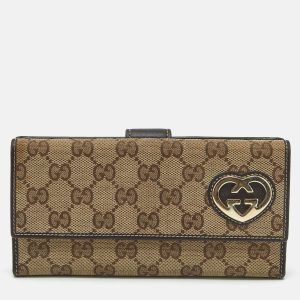 Gucci Beige/Brown GG Canvas Lovely Heart Continental Wallet, Wallets & Money Clips - Luxury Closet catalog