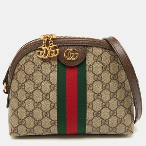 Gucci Beige/Brown GG Supreme Canvas and Leather Ophidia Shoulder Bag, Shoulder Bags - Luxury Closet catalog