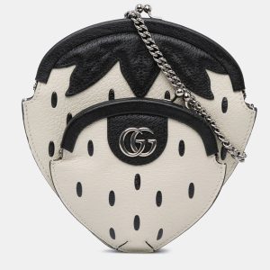 Gucci White Leather Fruittini Strawberry Crossbody Bag, Shoulder Bags - Luxury Closet catalog
