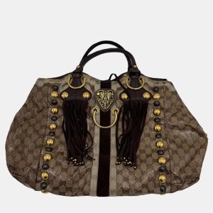 Gucci Babouska Heart Beige Ebony Crystal Canvas Tote Bag, Tote Handbags - Luxury Closet catalog