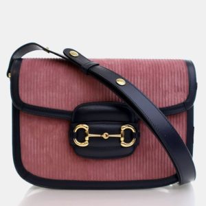 Gucci Horsebit 1955 Small Pink Blue Corduroy Calfskin Shoulder Bag, Handbags - Luxury Closet catalog