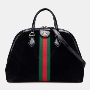 Gucci Black Medium Suede Ophidia Web Dome Satchel, Satchels - Luxury Closet catalog