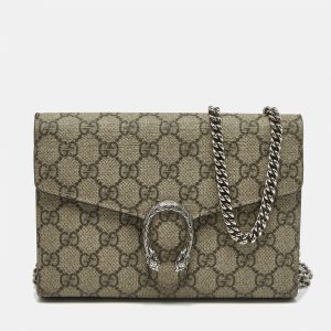 Gucci Beige/Brown GG Supreme Canvas and Leather Dionysus Wallet on Chain, Wallets & Money Clips - Luxury Closet catalog