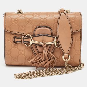 Gucci Light Brown Guccissima Leather Mini Emily Chain Shoulder Bag, Shoulder Bags - Luxury Closet catalog
