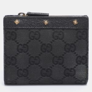 Gucci Black GG Canvas and Leather Compact Wallet, Wallets & Money Clips - Luxury Closet catalog