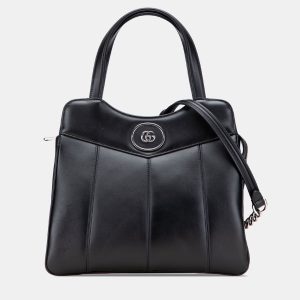 Gucci Black Small Leather Petite GG Tote, Satchels - Luxury Closet catalog