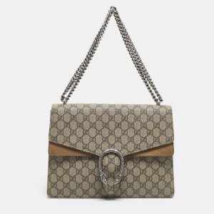 Gucci Beige GG Supreme Canvas and Suede Medium Dionysus Shoulder Bag, Shoulder Bags - Luxury Closet catalog