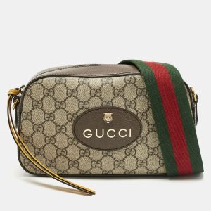 Gucci Beige/Brown GG Supreme Canvas and Leather Neo Vintage Shoulder Bag, Shoulder Bags - Luxury Closet catalog