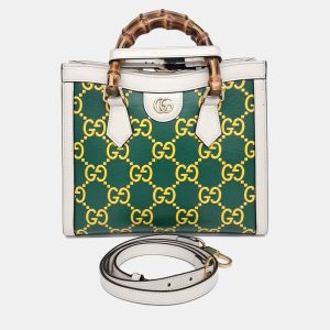 Gucci Green Leather Diana Bamboo Tote Bag Small, Tote Handbags - Luxury Closet catalog