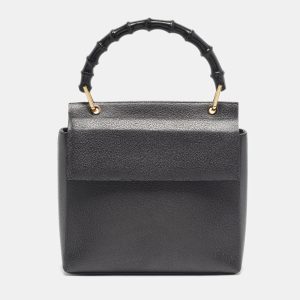 Gucci Black Leather Bamboo Top Handle Bag, Satchels - Luxury Closet catalog