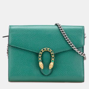 Gucci Green Mini Leather Dionysus Wallet on Chain, Wallets & Money Clips - Luxury Closet catalog