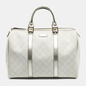 Gucci Gold/Off White GG Supreme Canvas Medium Joy Boston Bag, Satchels - Luxury Closet catalog