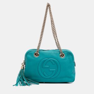Gucci Blue Leather Soho Chain Zip Shoulder Bag, Shoulder Bags - Luxury Closet catalog