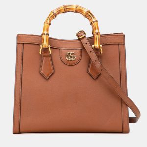 Gucci Brown Small Leather Bamboo Diana Satchel, Satchels - Luxury Closet catalog