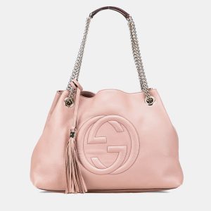 Gucci Pink Medium Leather Soho Chain Tote, Tote Handbags - Luxury Closet catalog