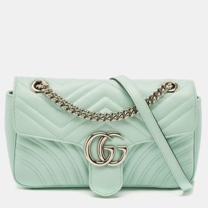 Gucci Mint Green Matelasse Leather Small GG Marmont Shoulder Bag, Shoulder Bags - Luxury Closet catalog