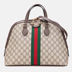 Gucci Brown Medium GG Supreme Ophidia Web Satchel, Satchels - Luxury Closet catalog