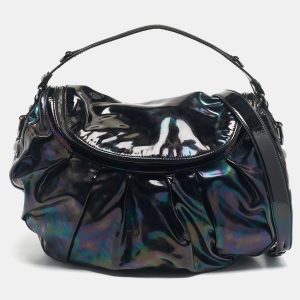 Gucci Black Holographic Effect Patent Leather Icon Bit Hobo, Shoulder Bags - Luxury Closet catalog