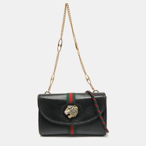 Gucci Black Leather Web Rajah Small Flap Shoulder Bag, Shoulder Bags - Luxury Closet catalog