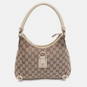 Gucci Beige GG Canvas and Leather Medium Abbey D-Ring Hobo, Shoulder Bags - Luxury Closet catalog