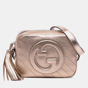 Gucci Gold Small Metallic Calfskin Blondie Crossbody Bag, Shoulder Bags - Luxury Closet catalog