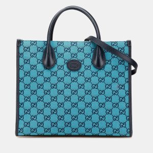 Gucci Blue Small GG Canvas Interlocking G Tote, Satchels - Luxury Closet catalog