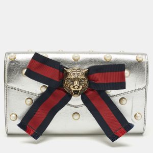 Gucci Silver Leather Animalier Broadway Clutch, Clutches & Special Occasion Bags - Luxury Closet catalog