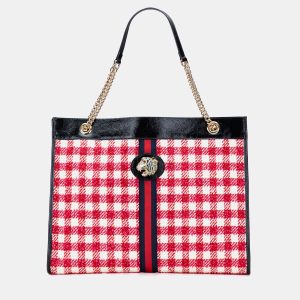 Gucci Red Large Web Tweed Rajah Tote, Tote Handbags - Luxury Closet catalog