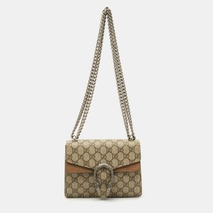 Gucci Beige GG Supreme Canvas and Suede Mini Dionysus Shoulder Bag, Shoulder Bags - Luxury Closet catalog