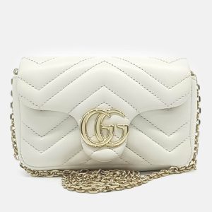 Gucci White Leather GG Marmont Mini Shoulder Bag, Handbags - Luxury Closet catalog
