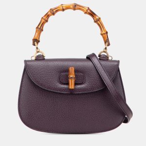 Gucci Purple Calfskin Bamboo Night, Satchels - Luxury Closet catalog