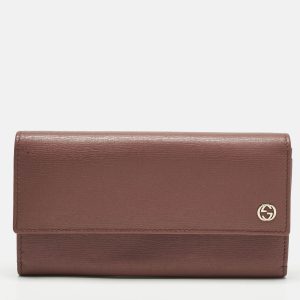 Gucci Old Rose Leather Interlocking G Flap Continental Wallet, Wallets & Money Clips - Luxury Closet catalog