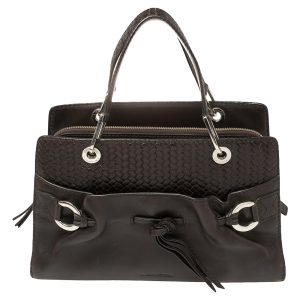 Lancel Dark Brown Braided Leather Front Pocket Tote, Tote Handbags - Luxury Closet catalog