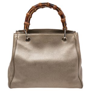 Gucci Metallic Gold Leather Bamboo Top Handle Shopper Tote, Tote Handbags - Luxury Closet catalog