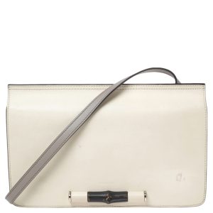 Gucci Off-white Leather Lady Bamboo Flap Bag, Shoulder Bags - Luxury Closet catalog