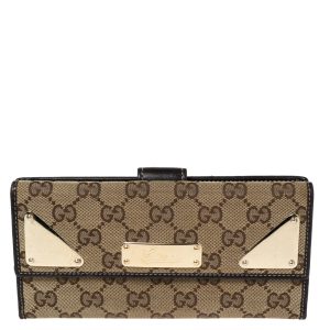 Gucci Dark Brown/Beige GG Canvas and Leather Indy Continental Wallet, Wallets & Money Clips - Luxury Closet catalog