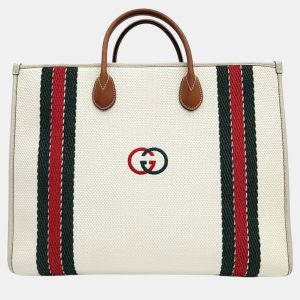 Gucci White Leather GG Shoulder Bag, Tote Handbags - Luxury Closet catalog