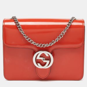 Gucci Orange Patent Leather Small Interlocking G Crossbody Bag, Handbags - Luxury Closet catalog
