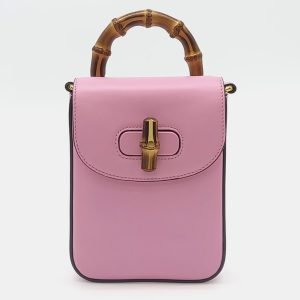 Gucci Pink Leather Mini Bamboo Tote Bag, Tote Handbags - Luxury Closet catalog