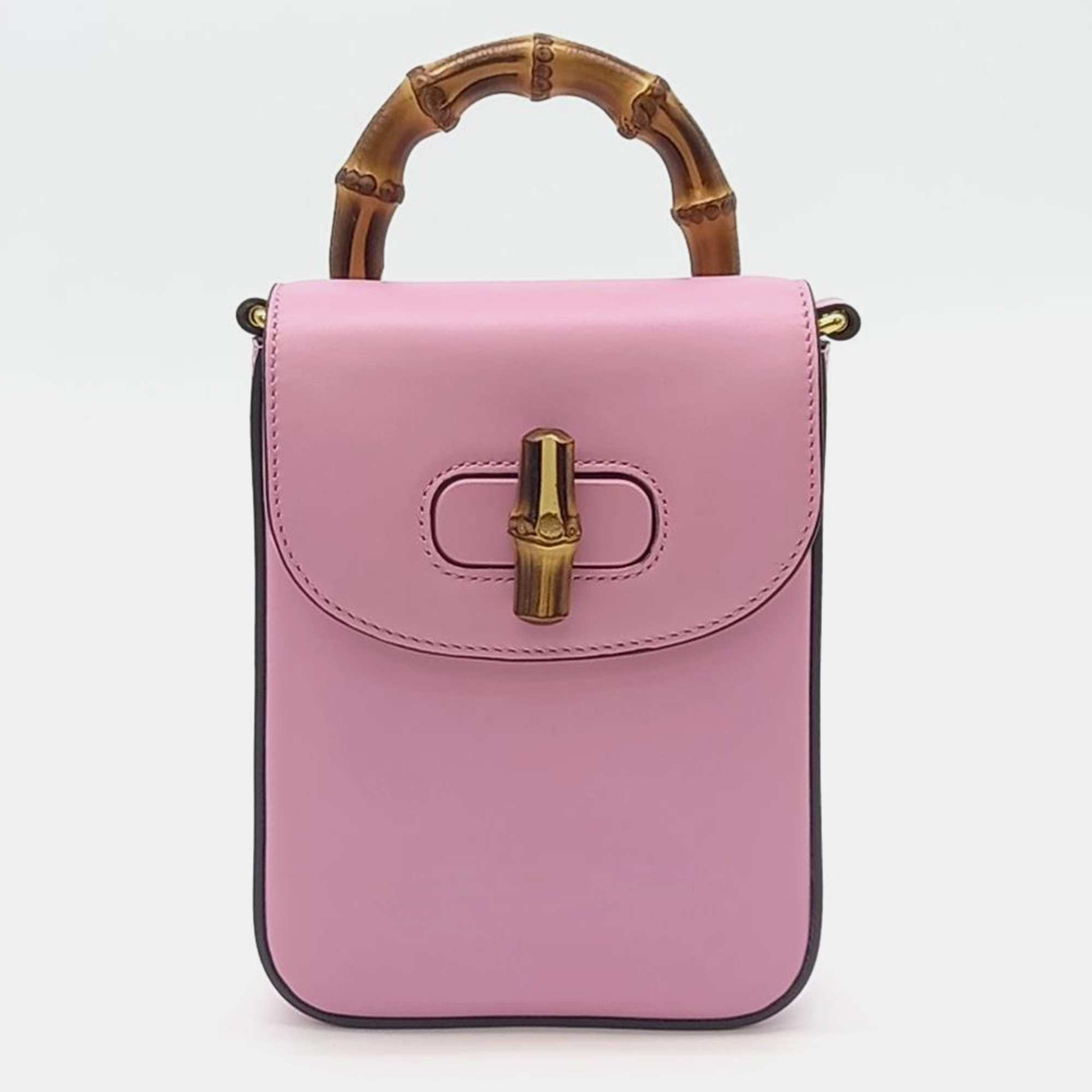 Gucci Pink Leather Mini Bamboo Tote Bag, Tote Handbags - Luxury Closet catalog