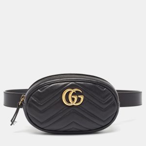 Gucci Black Matelassé Leather Mini GG Marmont Belt Bag, Handbags - Luxury Closet catalog