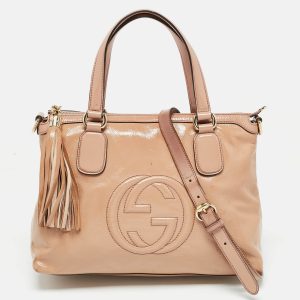 Gucci Pink Patent Leather Soho Working Tote, Tote Handbags - Luxury Closet catalog