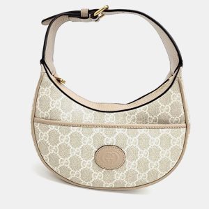 Gucci Beige GG Canvas Mini Half Moon Shoulder Bag, Shoulder Bags - Luxury Closet catalog